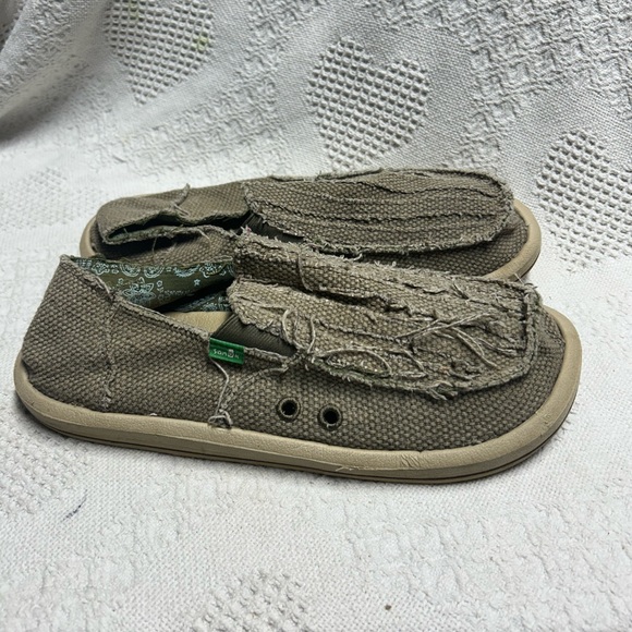 Sanuk Mens Size 10 Distressed Brown Sidewalk Surfer - Picture 1 of 9